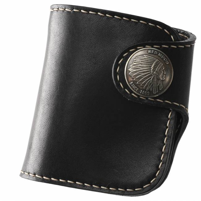 RED MOON レザー　二つ折り財布　コンパクト　バイカーウォレット　黒 BRANDS :: REDMOON